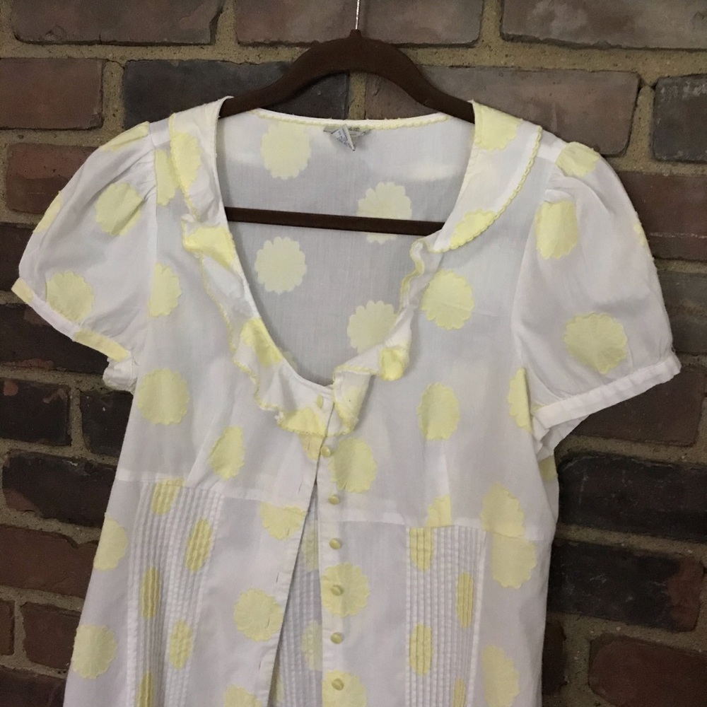 Anthropologie ODILLE pintuck ruffle floral top - Picture 3 of 3